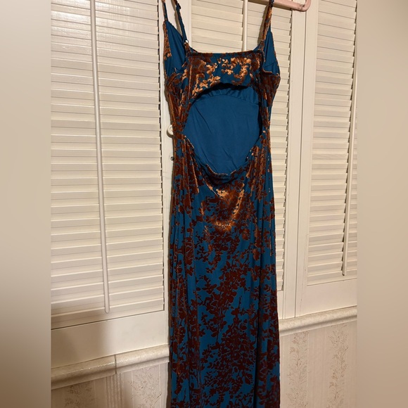 Sincerely Jules Blue and velvet Brown Maxi Dress! Size small! - Picture 3 of 4
